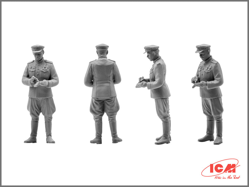 ICM48084 - 1/48 ICM Soviet Air Force Pilots and Ground Personnel (1943-1945)  (7 figures -  staff officer, 2 pilots, 3 mechanics, military servicewomen)