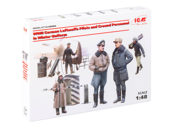 ICM48086 - 1/48 ICM WWII German Luftwaffe Pilots and Ground Personnel in Winter Uniform (5 figures)
