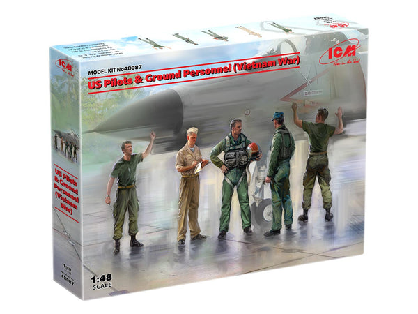 ICM48087 - 1/48 ICM US Pilots & Ground Personnel (Vietnam War) (5 figures) (100% new molds)