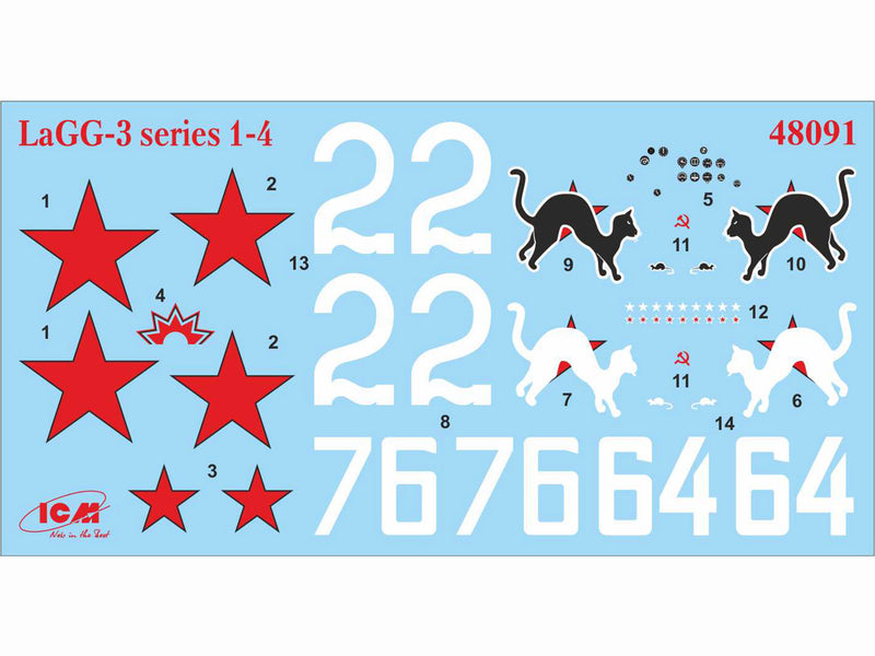 ICM48091 - 1/48 ICM LaGG-3 series 1-4, WWII Soviet Fighter