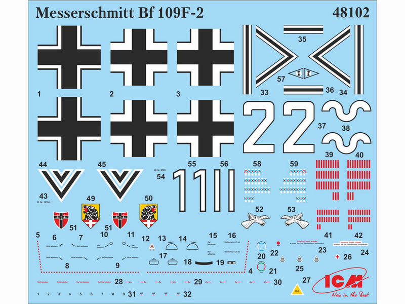 ICM48102 - 1/48 ICM Messerschmitt Bf 109F-2, WWII German Fighter