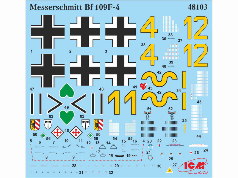 ICM48103 - 1/48 ICM Messerschmitt Bf 109F-4, WWII German Fighter