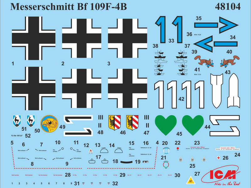 ICM48104 - 1/48 ICM Messerschmitt Bf 109F-4/B, WWII German Fighter-Bomber