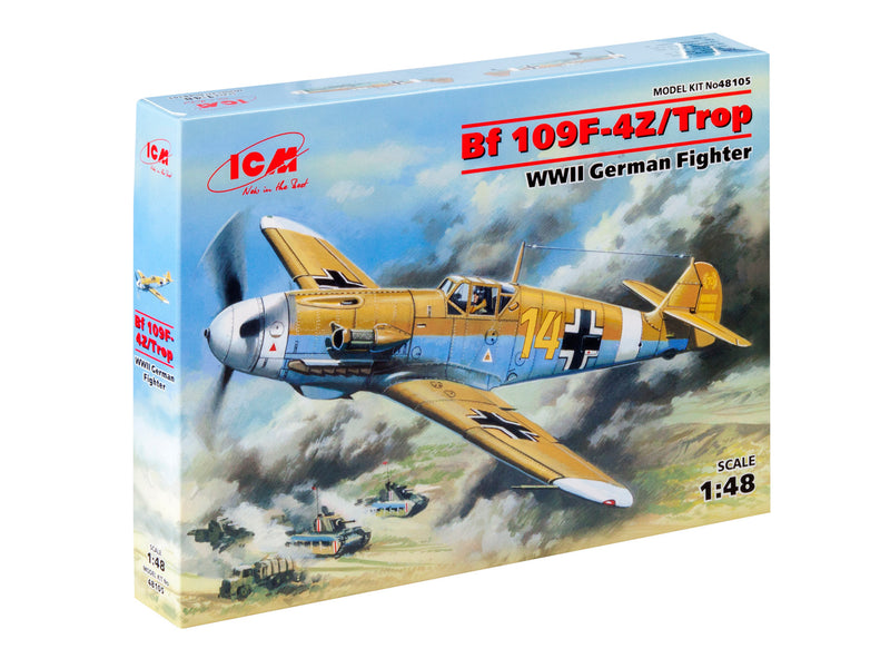 ICM48105 - 1/48 ICM Messerschmitt Bf 109F-4Z/Trop, WWII German Fighter
