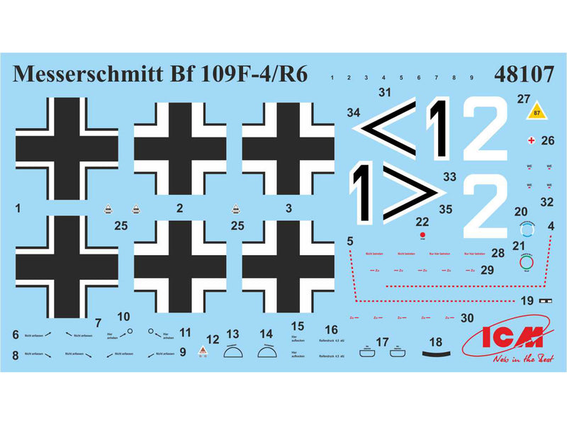 ICM48107 - 1/48 ICM Messerschmitt Bf 109F-4/R6, WWII German Fighter