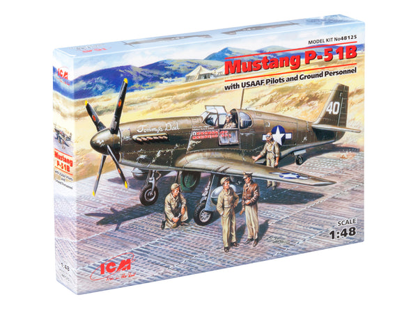 ICM48125 - 1/48 ICM Mustang P-51B with USAAF Pilots and Ground Personnel