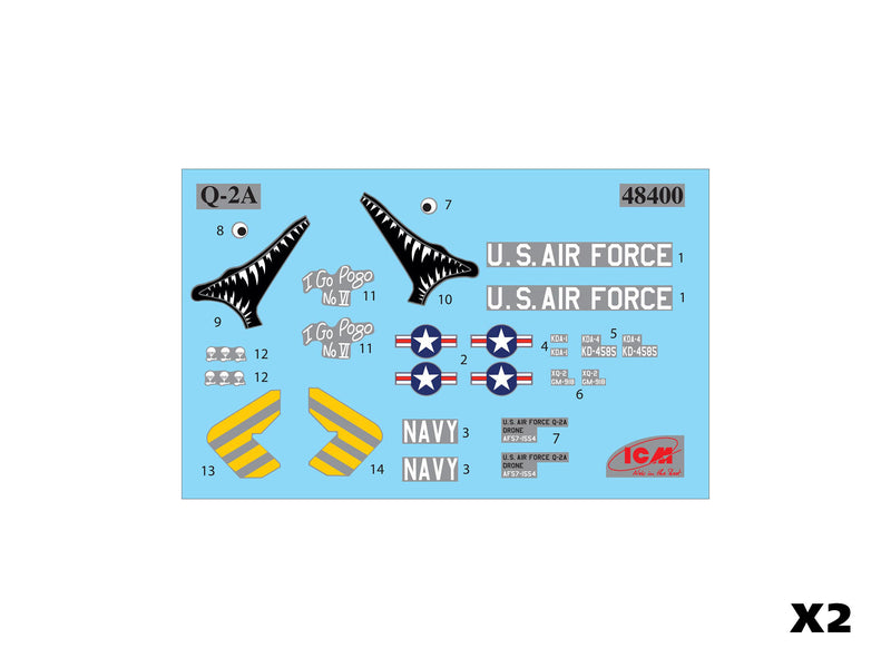 ICM48402 - 1/48 ICM Q-2A (XM-21, KDA-1) Firebee, US Drone (2 airplanes and pilons) (100% new molds)