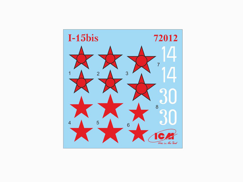 ICM72012 - 1/72 ICM I-15 bis, WWII Soviet Biplane Fighter