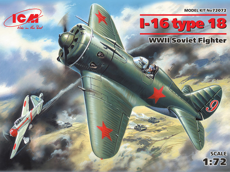 ICM72072 - 1/72 ICM I-16 type 18, WWII Soviet Fighter