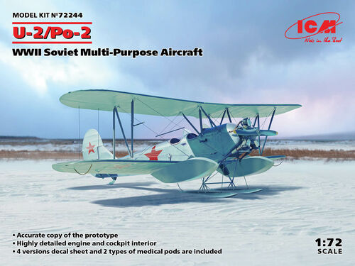 ICM72244 - 1/72 ICM U-2/Po-2, WWII Soviet Multi-Purpose Aircraft