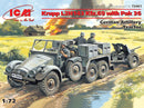 ICM72461 - 1/72 ICM Krupp L2H143 Kfz.69 with Pak 36, German Artillery Tractor