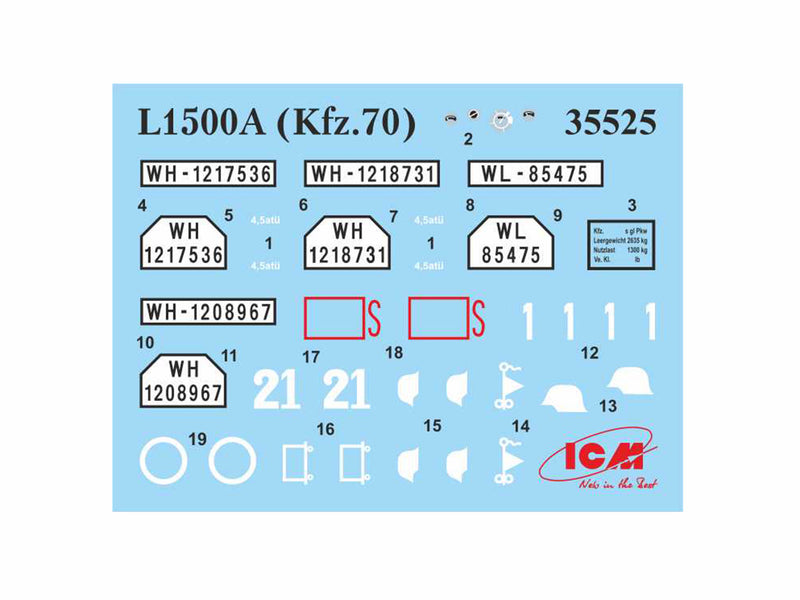 ICMDS3503 - 1/35 Wehrmacht Off-road Cars (Kfz.1, Horch 108 Typ 40, L1500A)