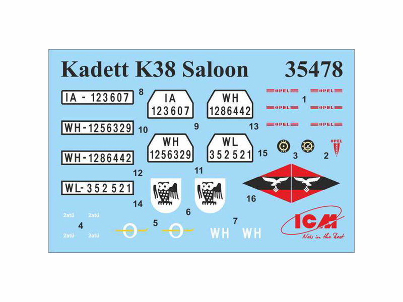 ICMDS3504 - 1/35 ICM Wehrmacht Cars (3 Kits) Kadett, Kapitan,  Admiral Saloon
