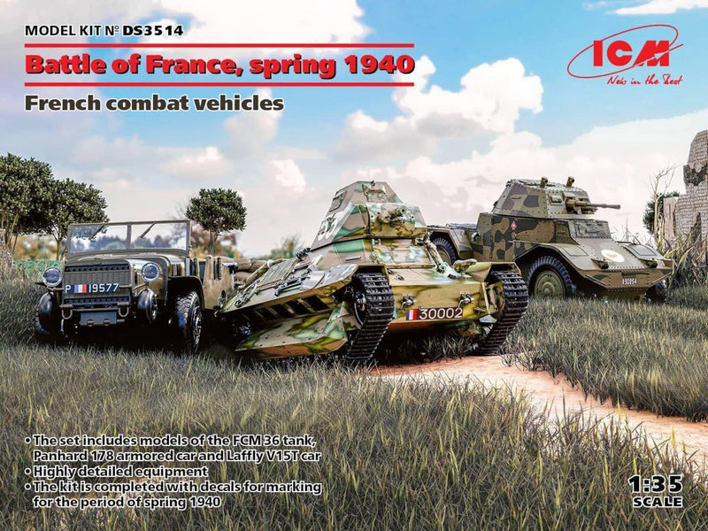 ICMDS3514 - 1/35 ICM Battle of France Spring 1940 French Combat Vehicles