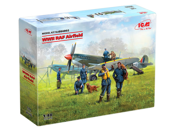 ICMDS4802 - 1/48 WWII RAF Airfield (Spitfire Mk.IX, Spitfire Mk.VII & Figures)