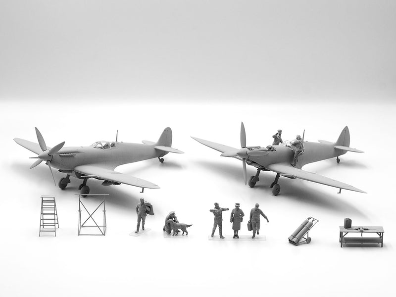 ICMDS4802 - 1/48 WWII RAF Airfield (Spitfire Mk.IX, Spitfire Mk.VII & Figures)