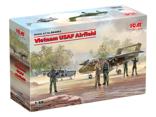 ICMDS4803 - 1/48 Vietnam USAF Airfield (Cessna O-2A, OV-10 Bronco & Figures)