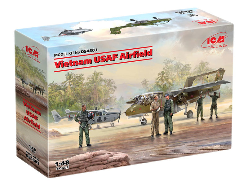 ICMDS4803 - 1/48 Vietnam USAF Airfield (Cessna O-2A, OV-10 Bronco & Figures)