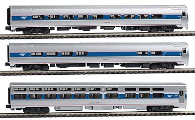 Kato USA Model Train Products Amfleet and Viewliner Intercity Express Phase VI Bookcase Set, 3