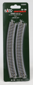 Kato USA Model Train Products Unitrack, 348mm (13 3/4") Radius 30-Degree Curve Track (4-Piece)