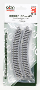 Kato USA Model Train Products UNITRACK Compact Tracks (4-Piece), 183mm/(7") Radius/45-Degree
