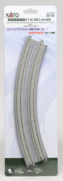 Kato 20-181 N Unitrack 16 3/8 - 15 Radi Dbl Curve 2pcs