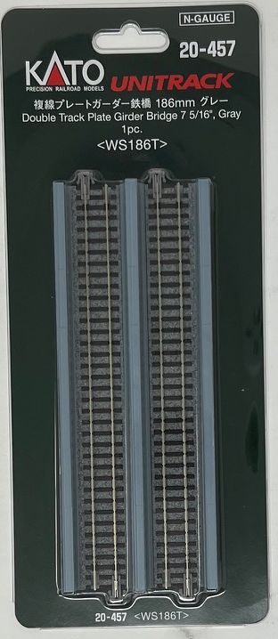 Kato N Scale Unitrack 7-5/16" Double Track Plate Girder Bridge Gray