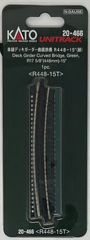 Kato 1/150 single line girder curved bridge r448-15 ° (green) -uni-track- -20-466- Japan used like n