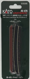 Kato USA, Inc. N Curve Deck Single Track Girder Bridge, Red, KAT20470