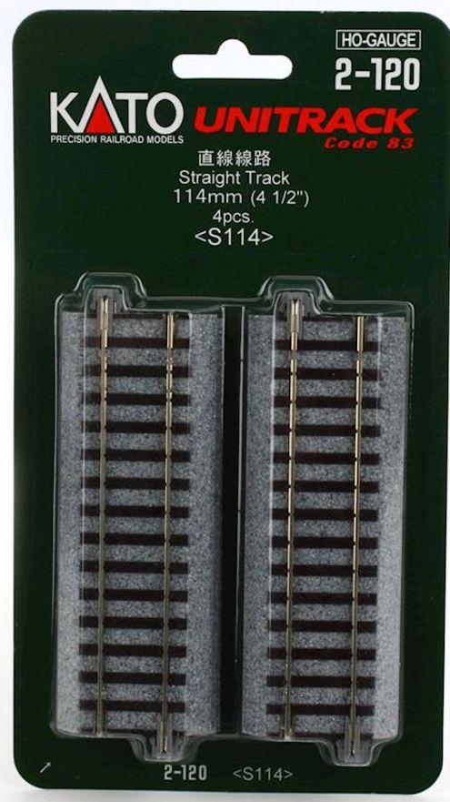H 114mm Straight Track, (4 ea)
