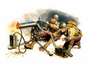 WWII US Machine Gunners (x2) w/Browning M1917A1 Machine Gun Plastic Mod