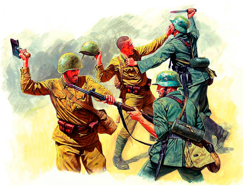 Hand to Hand Combat German & Russian Infantry Eastern Front 1941