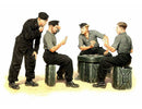 WWII German Tankmen Skats Players (x4) & Jerry Cans (x6)