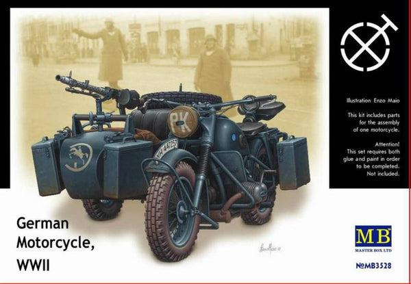 WWII German Motorcycle w/Sidecar Plastic Model Kit
