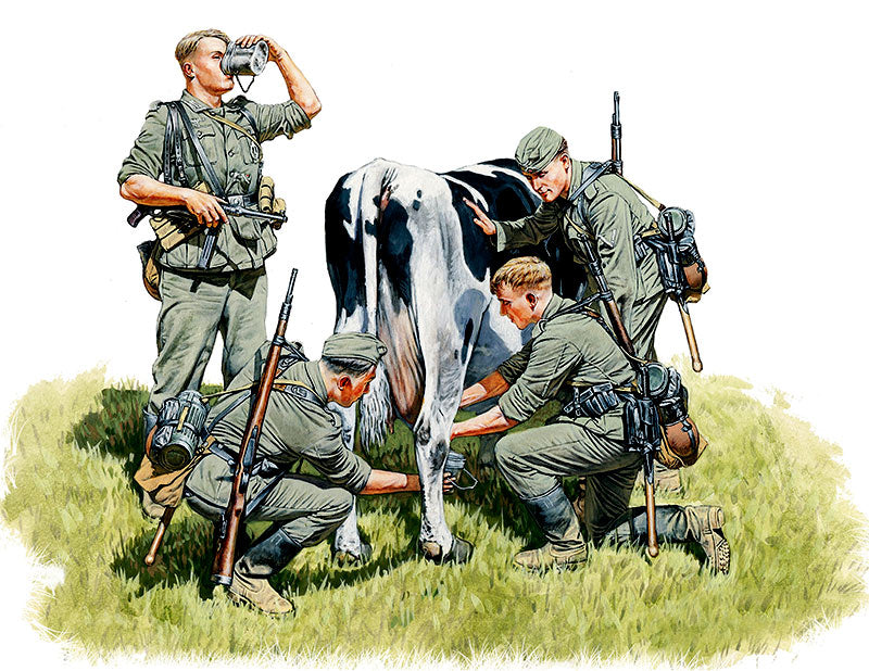 WWII Operation Milkman German Infantry (x4 & Cow)