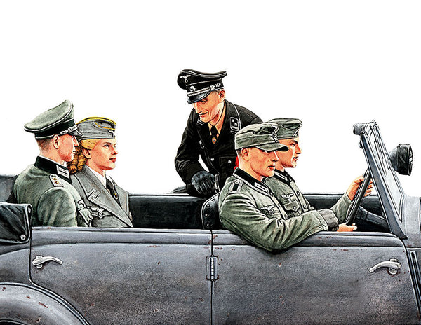 WWII German Military Passengers (x6 figures NO CAR)
