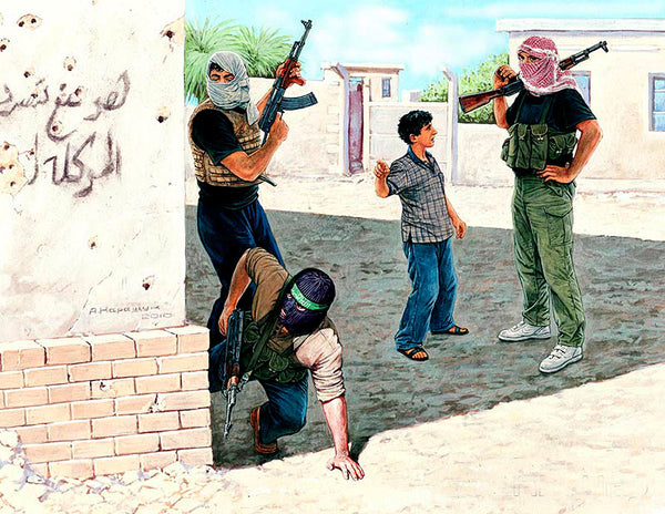 Insurgents w/Guns & Civilian Iraq Set #2 (x4)