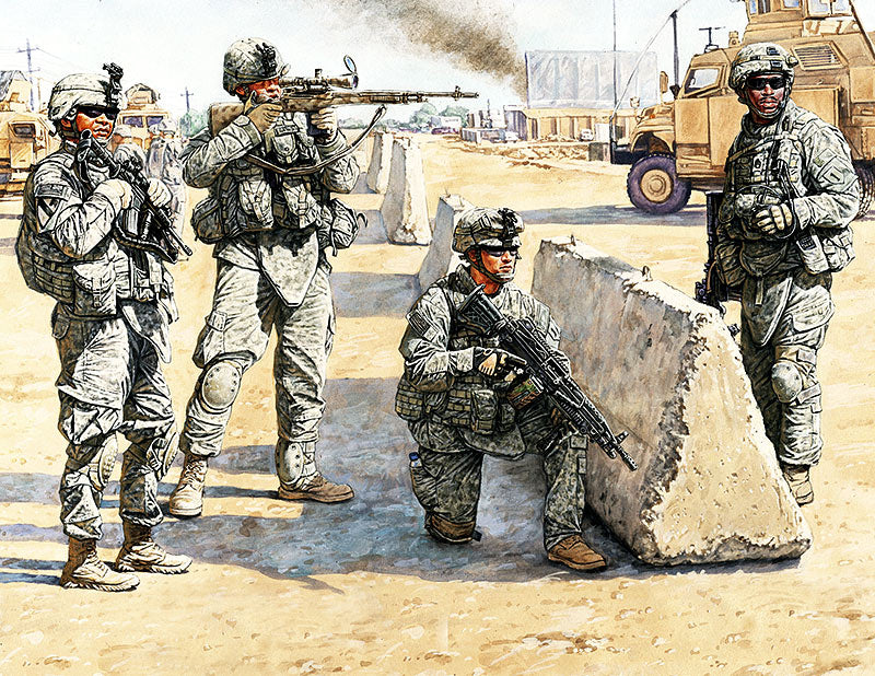 US Soldiers Check Point Iraq (x4)