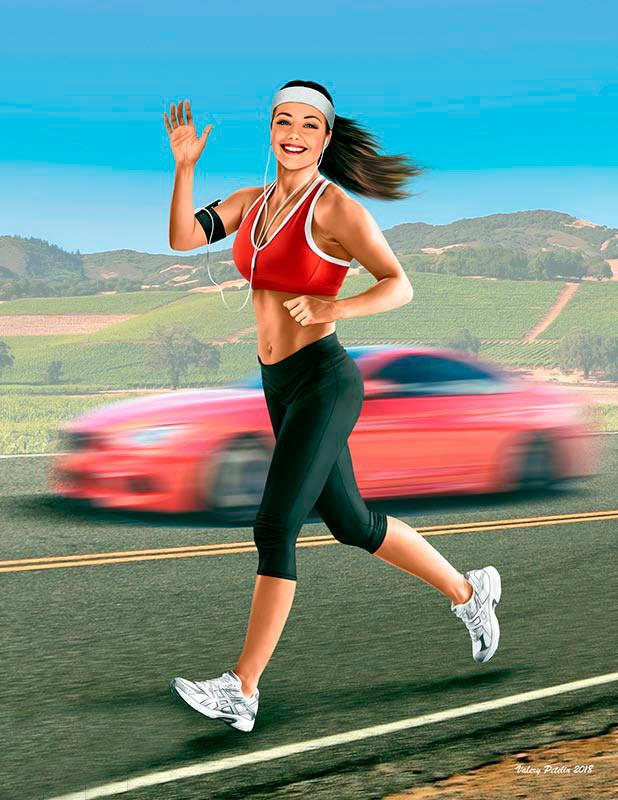 Tyra Jogging Some Miles