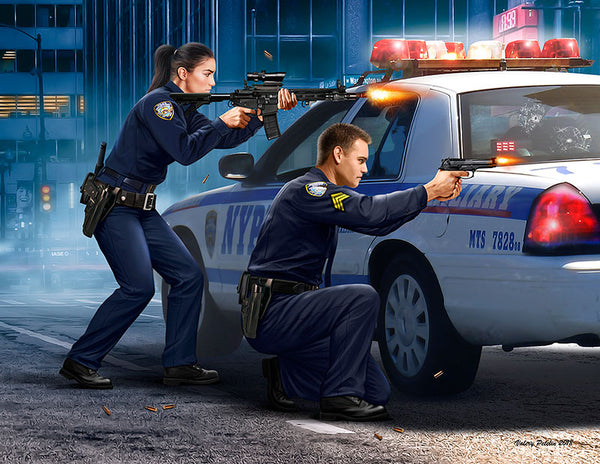 The Heist Sgt. Jack Melgoza & Patrol Woman Sally Taylor in Shootout