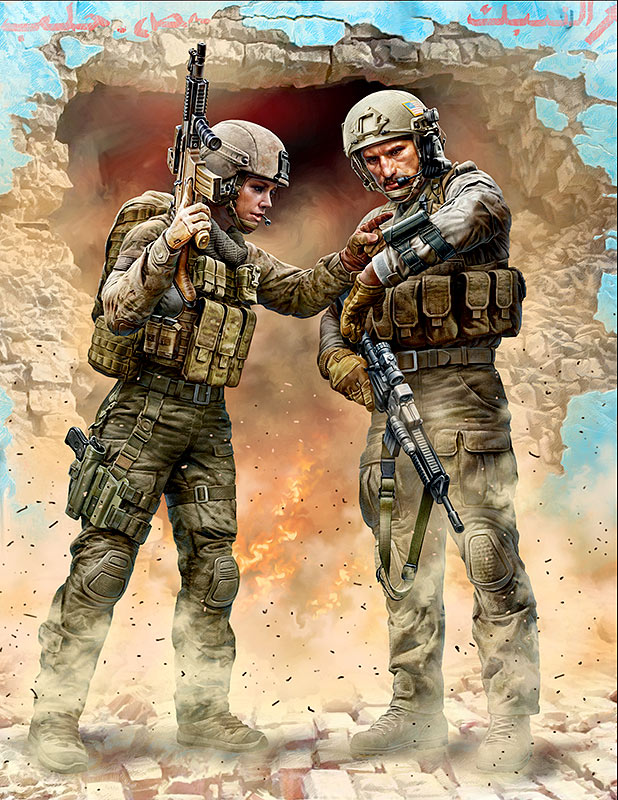 Modern War Route Change Elite Unit Male & Female Soldiers