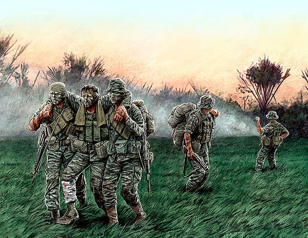 Head for the Huey! US Soldiers Vietnam (x5)