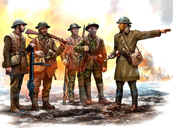 WWI British Infantry Somme Battle 1916 (x5) Plastic Model Kit