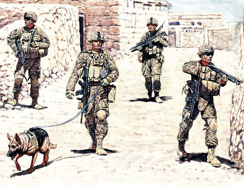 Modern US Infantry Cordon & Search (x4) w/Special Dog Kit