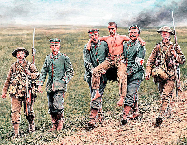 British & German Soldiers Somme Battle 1916 (x6)