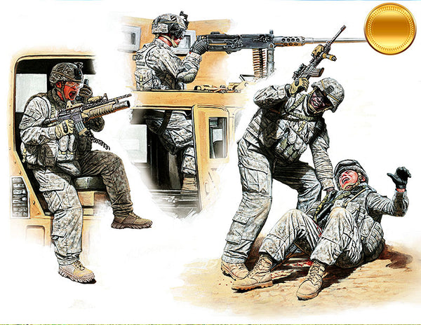 Man Down! US Modern Army Middle East Present Day Plastic Model Kit