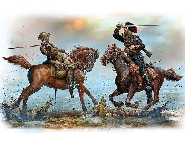WWI British & German Fighting Cavalrymen Plastic Model Kit