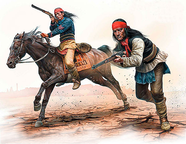 Apache Attack Indians w/Rifles (x2) & Horse Kit (x1)