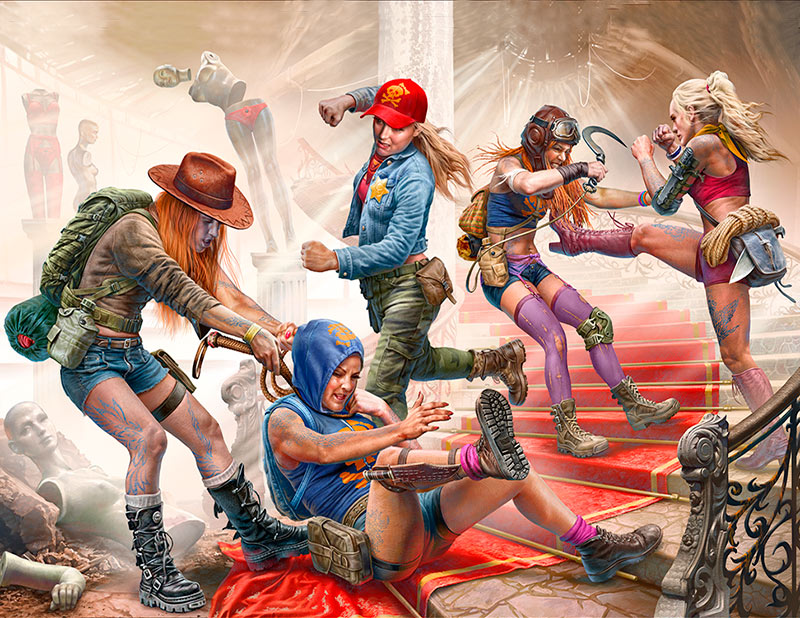 Desert Battle Skull Clan New Amazons Women Fighting over Clothes Plasti