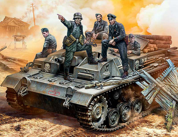 WWII German StuG III Crew (x5 figures) plastic model kit